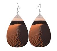 Leather Teardrop Earrings For Women, Lonely Shadow On The Desert Lightweight Dangle Earrings Fashion Jewelry Gifts For Women Ladies