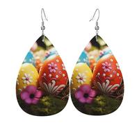Leather Teardrop Earrings For Women, Lovely Easter Eggs Lightweight Dangle Earrings Fashion Jewelry Gifts For Women Ladies