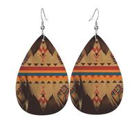 Leather Teardrop Earrings For Women, Native American Lightweight Dangle Earrings Fashion Jewelry Gifts For Women Ladies