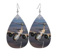 Leather Teardrop Earrings For Women, Us Army Plane Lightweight Dangle Earrings Fashion Jewelry Gifts For Women Ladies
