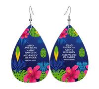 Leather Teardrop Hook Earrings Asian American And Pacific Islander Heritage Month Jewellery Lightweight Faux Leather Earrings Vintage Dangle Earring For Women Wedding Accessory