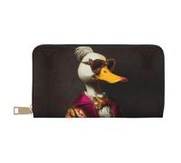 Leather Thin Slim Wallets for Women Men - Noble Style Duck Card Wallet for Men Women with Zipper