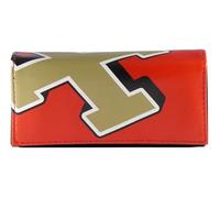 Leather Tobacco Pouch Box Wallet Large 3 Compartments for Regular Size Rolling Papers and Slim Filter Tips Magnetic Close Zip (Red) SUITABLE FOR rolling papers