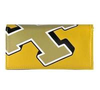 Leather Tobacco Pouch Box Wallet Large 3 Compartments for Regular Size Rolling Papers and Slim Filter Tips Magnetic Close Zip for rizla papers (Yellow)