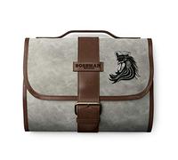 Leather Toiletry Bag for Men - Water Resistant Toiletry Kit Mens Hanging Travel Organizer - Hand Crafted Portable Traveling Accessories