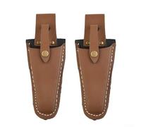 Leather Tool Bag for Pruning Scissors & Gardening Tools - Portable Waist Holder Pouch with Buckle Closure, 2-Pack, Light-Brown, 205 mm