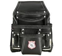 Leather Tool Belt For Electrician Tool Pouch Bags|10 Pocket Carpenter Tools,Construction,Framers,Electrician Tool Belt Pouches|2x Metal Hammer Holder|Heavy Duty Leather Tool pouch (Black, Standard)