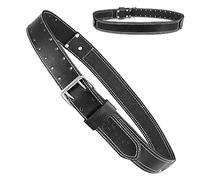 Leather tool belt for men grain leather work belts 3 inch carpenter constriction belt DIY farming tool belt size 34" to 49", Black 301, Standard, Regular