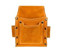 Leather Tool Pouch - 25 X 29cm Canvas Waist Tool Belts | Buckle Waist Belt with Thickened Large Nail Pocket Buckle, for Builders, Carpenters, Gardeners, Electricians, Brown, (Single Pouch)