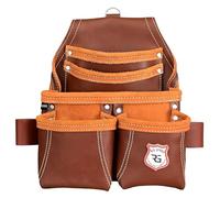 Leather Tool Pouch for Electrician | 5 Pockets Framers Tool Belt Pouches | Heavy Duty Carpenter Tools Bags Oil-Tanned Leather with Nail Pouch (Maroon)