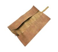 Leather Tool Roll - 5 Compartments Handmade Retro Portable Small Tool Roll Screwdriver, Wrench, Screwdriver, Pliers, Plumbers, Carpenters, Chefs