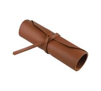 Leather Tool Roll Bag Portable Storage Organiser for Hand Tools DIY Hardware Cutter Wrench PU Leather Vintage Style Compact Lightweight Brown Black(Brown)