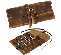 Leather Tool Roll Up Pouch - Leather Tool Wrench Roll/Chisel Bag by Rustic Town