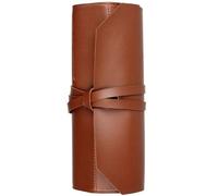 Leather Tool Roll Up Pouch Portable Chef Knife Roll Bag Multi-function Tool Bag with Lacing for Traveling Camping