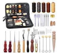 Leather Tools for Working Professional,Leather Working Tools for Beginners, Kit with Waxed Thread Stitching Groover Awl Sewing Needles for Adults Gifts