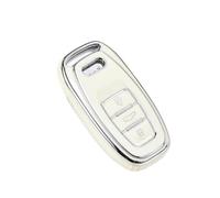 Leather TPU Car Key Case Cover Shell Fob Holder For A1 A3 8V A4 B8 B9 A5 A6 C7 A7 A8 Q3 Q5 Q7 S4 S6 S7 S8 R8 TT(White)