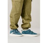 Leather Trainers with Hook-and-Loop Fasteners for Boys, Designed for Autonomy denim blue