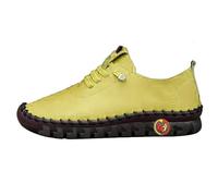 Leather Trainers Womens Lace Up Running Shoes Breathable Low Top Orthopedic Shoes Soft Sole Athletic Shoe Casual Round Toe Wide Fit Wedge Trainers Non-Slip Walking Sneakers Yellow