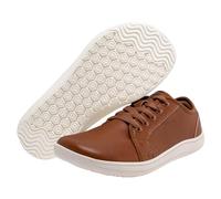 Leather Trainers Womens Wide Fit Lightweight Leather Flat Running Shoes Casual Lace up Walking Shoes Comfortable Low Top Tennis Shoes Non Slip R My Account Brown