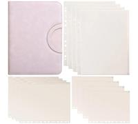 Leather Trapper Keeper Binder with Zipper, Business Organizer for A4 Files, Includes Card Slots for Men & Women