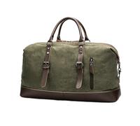 Leather Travel Bag Canvas Travel Bag Men PU Leather Outdoor Luggage Travel Fitness Photography Bag Large Capacity Handbag Shoulder Backpack Male(Green)