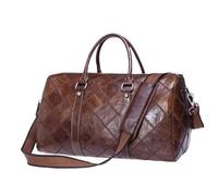 Leather Travel Bag Carry On Hand Bag Travel Bags Luggage Men's Travel Duffel Bag Genuine Leather Big Weekend Bags Totes Weekend Bags(Coffee)