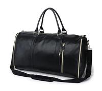 Leather Travel Bag Convenient Travel Carry on Clothing Bag Large PU Leather Luggage Bag Fashion Travel Bag(Khaki)
