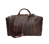 Leather Travel Bag Fashion Leather Travel Bag for Men Male Duffle Bag Large Capacity Weekender Bag 50cm Luggage Bag Business Carry On Handbag(Dark Brown02)