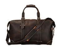 Leather Travel Bag Fashion Leather Travel Bag for Men Male Duffle Bag Large Capacity Weekender Bag 50cm Luggage Bag Business Carry On Handbag(Dark Brwon1)
