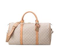 Leather Travel Bag Fashion Waterproof Pu Fitness Handbag for Men Leather Shoulder Bag Business Large Travel Duffle Luggage Bag for Male(Large-White)