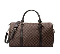 Leather Travel Bag Fashion Waterproof Pu Fitness Handbag for Men Leather Shoulder Bag Business Large Travel Duffle Luggage Bag for Male(Middle-Brown)