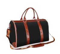 Leather Travel Bag Foldable Suit Travel Bag Luggage Waterproof Women's Travel Convenient Carry-On Clothing Bag Large PU Leather Gym Bag(Black)