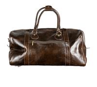 Leather Travel Bag for Men and Women, Dark Brown, dark brown, The bag reflects a classic, artisan style, with vintage details and a timeless design.