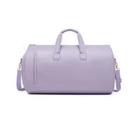 Leather Travel Bag Leather Bag Adjustable Strap Shoulder Handbag Waterproof Extra Large Weekender Bag with Shoes Compartment for Hiking Trip for Men(Purple)