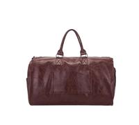 Leather Travel Bag Leather Oil Wax Pattern Foldable and Expandable Multifunctional Travel Bag for Men or Women(Coffee)