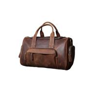 Leather Travel Bag Men Travel Bags Man Outdoor Genuine Leather Luggage Bag Designer Business Trip Bag Male Coffee Black(Dark Brown)