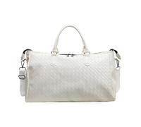 Leather Travel Bag Men Women's Fashion Weaving Pu Leather Travel Duffle Totes Large Capacity Shoulder Bags Business Casual Handbag(Beige)