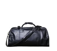 Leather Travel Bag Short Distance Travel Genuine Leather Crossbody Travel Bag for Men's Top Layer Cowhide Large Capacity Casual Hand Luggage Bag(Black)