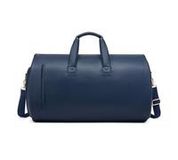 Leather Travel Bag Suit Storage Bag Formal Folding PU Leather Travel Large Capacity Business Travel Men's Hand-held Crossbody Suit Bag for Men(Blue)