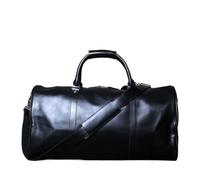 Leather Travel Bag Vintage Leather Cross Style Men's Hand Luggage Large Capacity Single Shoulder Duffel Bag(Black)