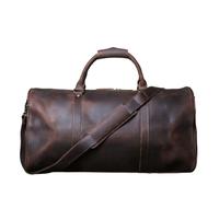 Leather Travel Bag Vintage Leather Cross Style Men's Hand Luggage Large Capacity Single Shoulder Duffel Bag(Brown)