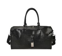Leather Travel Bag Wet and Dry Separation Soft Leather Luggage Bag Handbag Fitness Yoga Weekend Shoulder Travel Bag with Shoes Packet