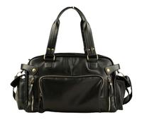 Leather Travel Duffel Bag Male Travel Bag Retro Duffle Handbag Shoulder Bag PU Leather Big Messenger Bags Men's Luggage Storage Crossbody Bag for Travelling(Black)