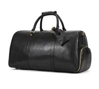 Leather Travel Duffel Bags for Men and Women Full Grain Leather Overnight Weekend Leather Bags Sports Gym Duffle, 9804 Black, Retro