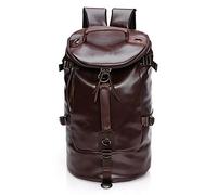 Leather Travel Duffel Bags For Men Chao Ran Laptop Backpack Waterproof Airplane Carry On Bags For Business 3 Usage As Handbag, A Shoulder Bag And Backpack, Brown, L, Traveling