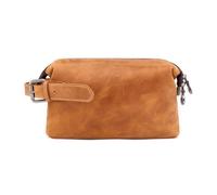 Leather Travel Toiletry Bag - Cosmetic Ditty Kit Organizer(B)