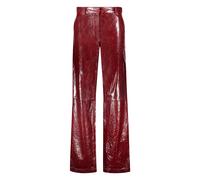 Leather Trousers Contrast Stitching Front Pockets - female - Missoni - Leather Trousers - Red - M - Trousers M