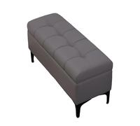 Leather Upholstered Storage Bench Entryway Ottoman with Cushion Versatile Small Furniture for Bedroom & Living Room Stylish Home Decor Accent