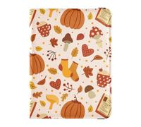 Leather Vaccine Card Passport Case for Girls Boys Women and Men,Travel Gift Autumn Cozy Pattern Falling Leaves Thanksgiving Day, Multicolor, One Size, Casual