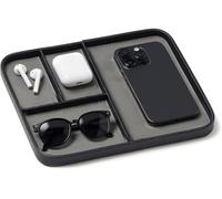 Leather Valet Tray,Premium Vegan Leather Stylish and Organised Nightstand Tray for Men,Catchall for Keys, Watch, Wallet, Jewelry, and More